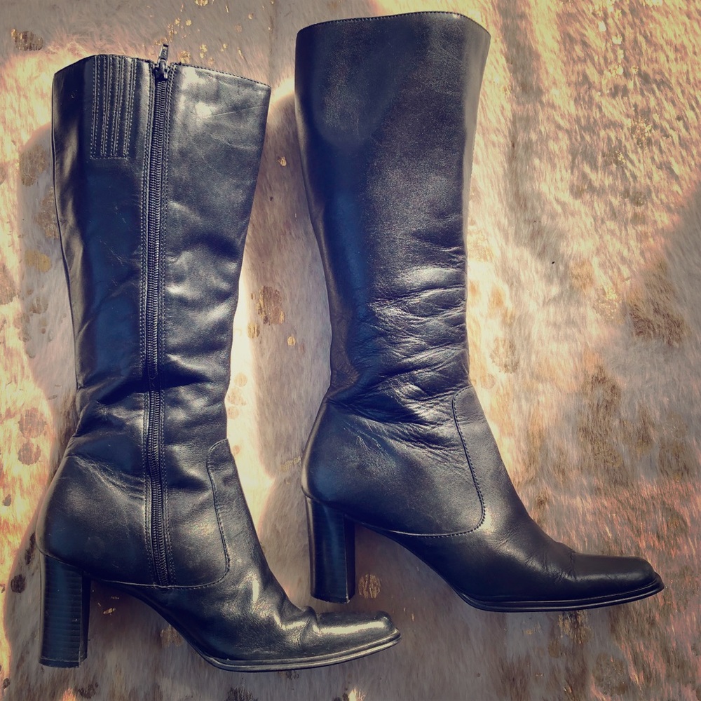 Rampage Ellyn black knee high leather boots sz 8